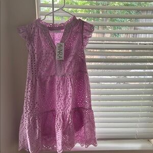 Purple Tiered Sundress with Flutter Sleeves